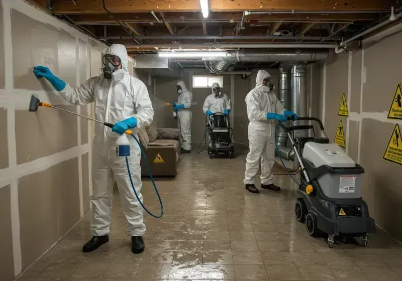 Basement Moisture Removal and Structural Drying process in Benson County, ND